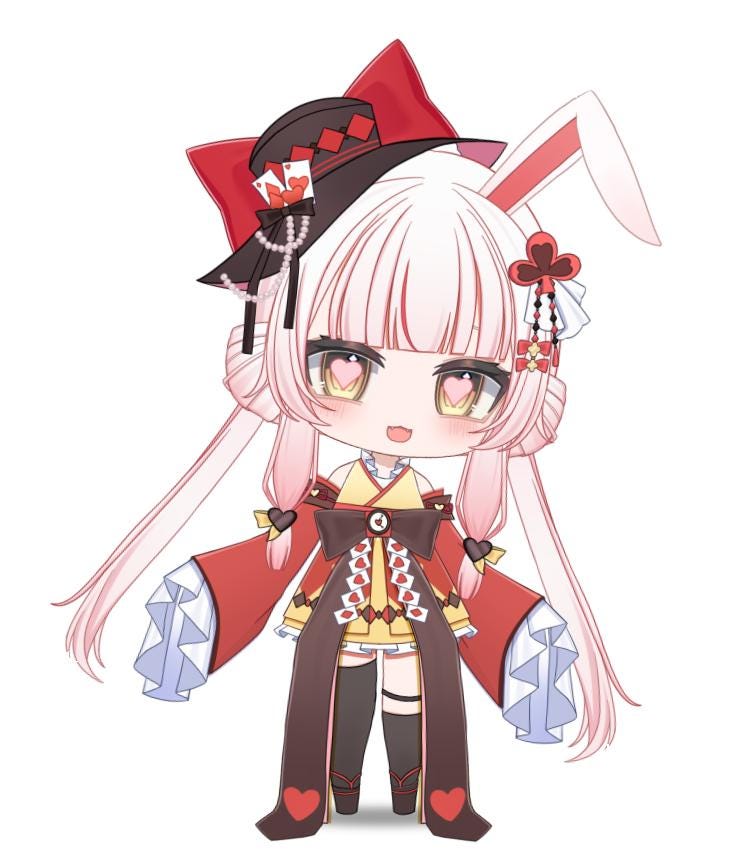 Chibi Magic Bunny VTuber Model | Rigged 2D Live2D Avatar