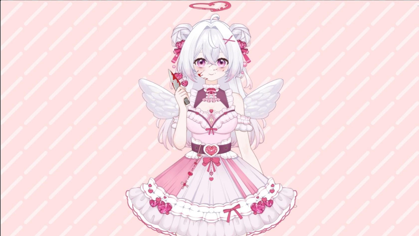 Strawberry Angel Vtuber Model Full Version – Full Body, Ready to Use
