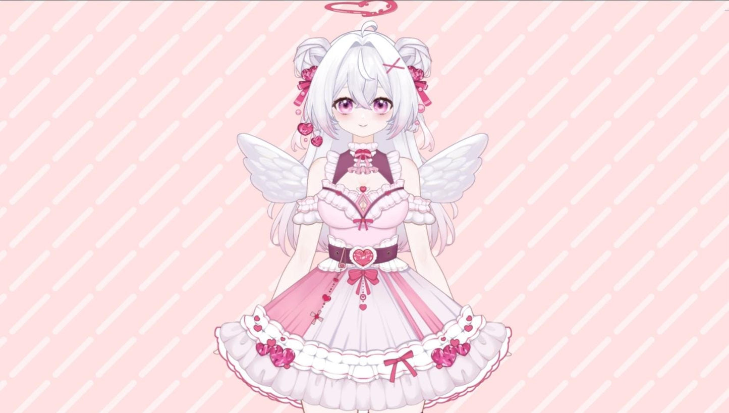 Strawberry Angel Vtuber Model Full Version – Full Body, Ready to Use