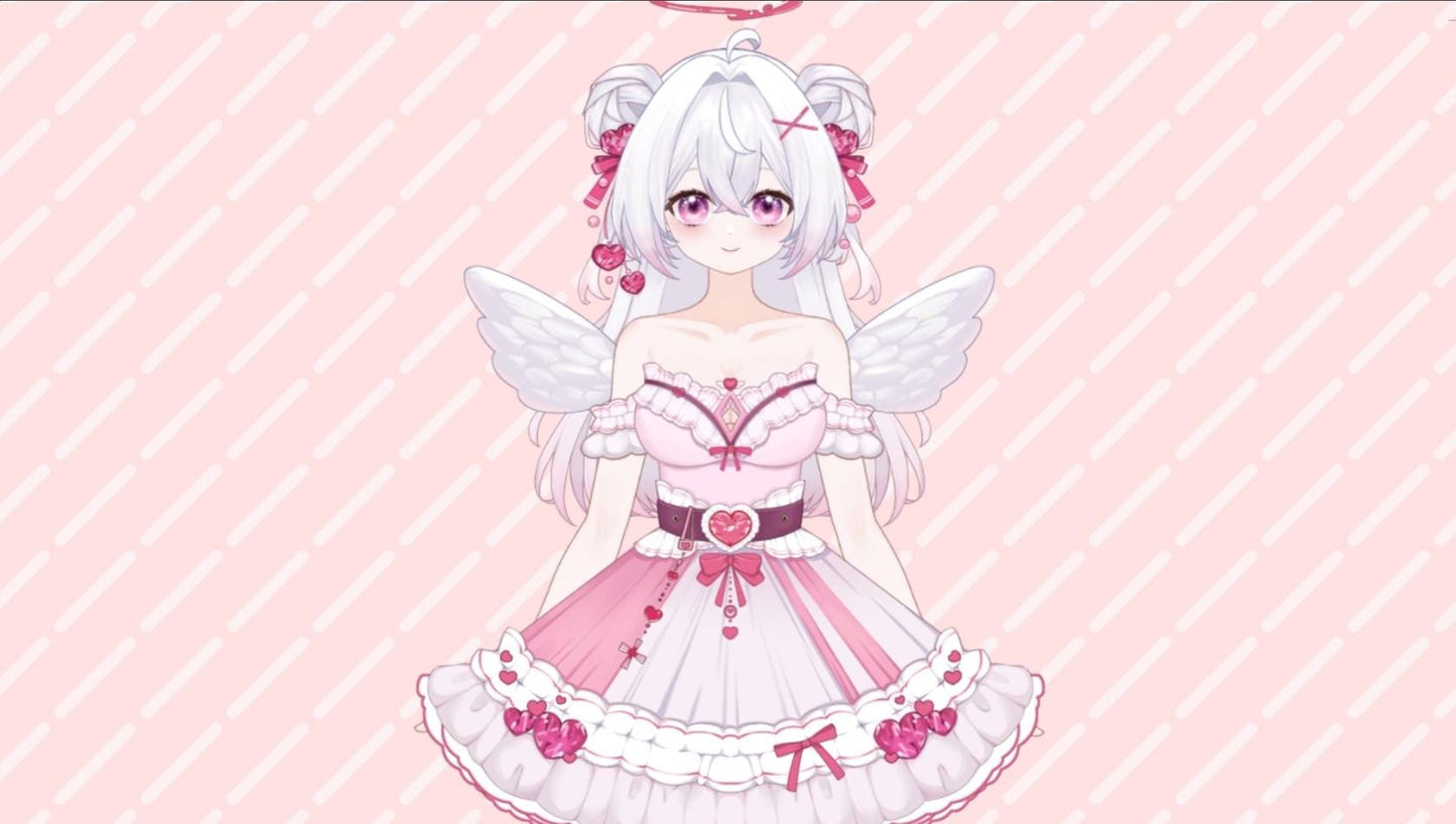 Strawberry Angel Vtuber Model Full Version – Full Body, Ready to Use