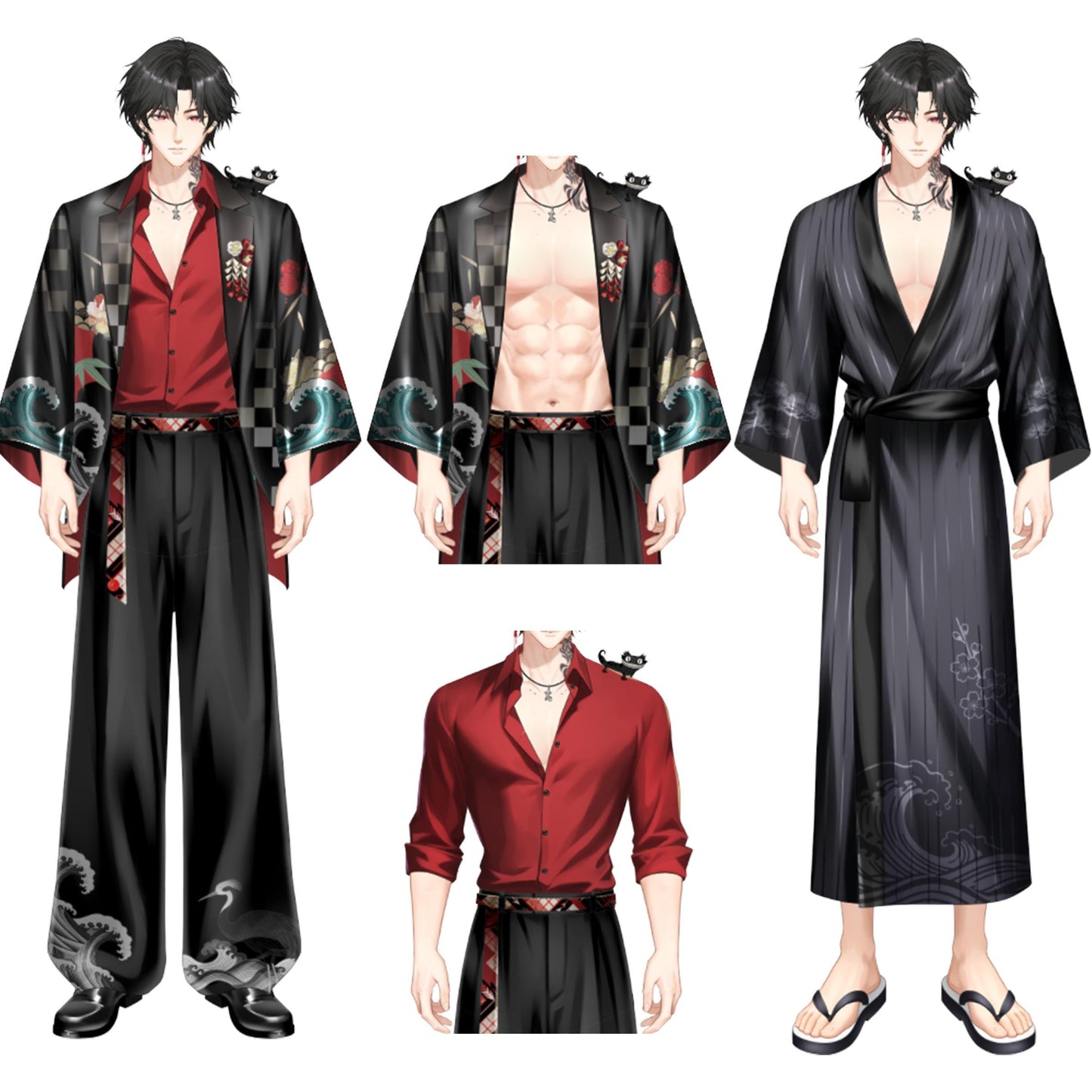 Yakuza Boss – [Full Version] | Live2D VTuber Model | Commercial Use | Ready to Use | Full Body | Outfit Toggles | Stream UI