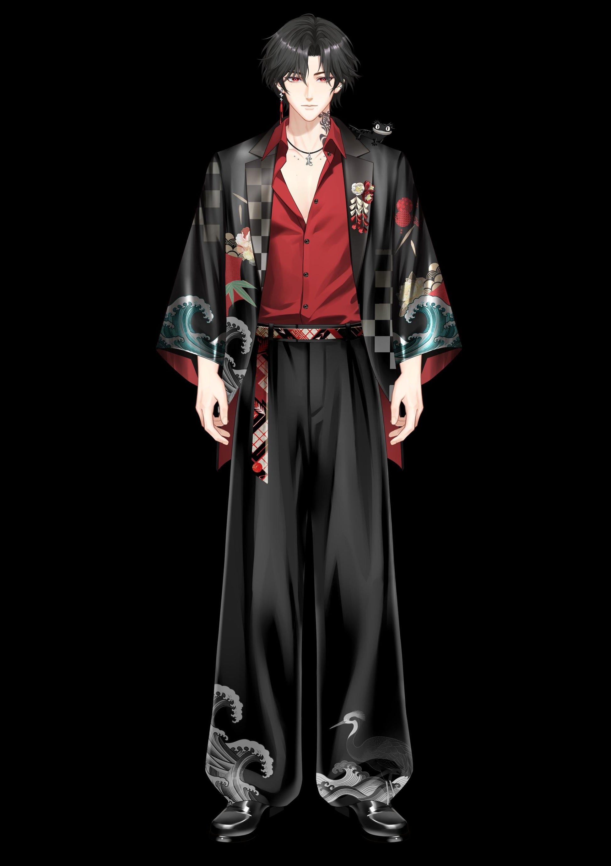 Yakuza Boss – [Full Version] | Live2D VTuber Model | Commercial Use | Ready to Use | Full Body | Outfit Toggles | Stream UI
