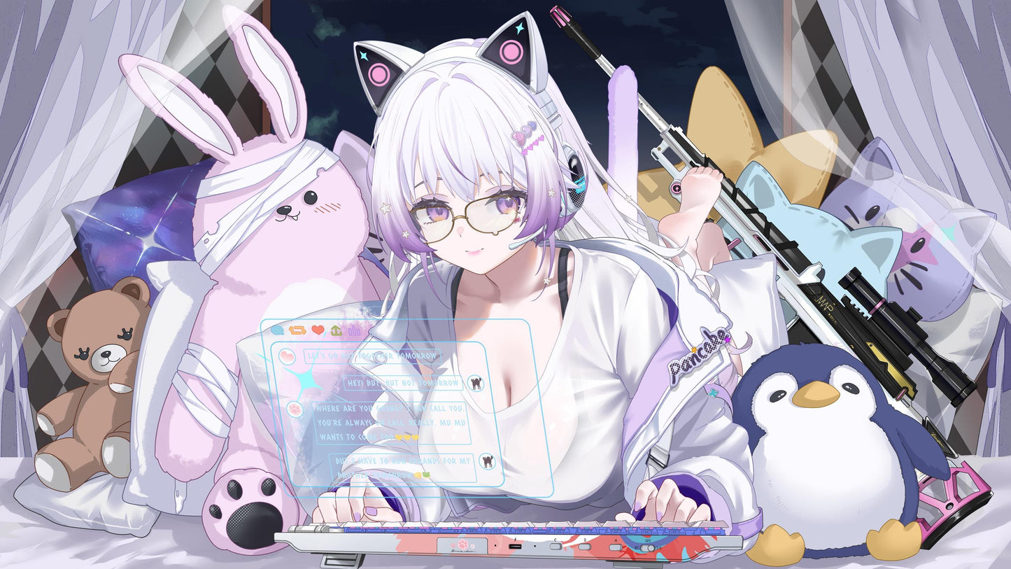MUMU – [Full Version] | Live2D VTuber Model | Commercial Use | Ready to Use | Full Body | Outfit Toggles | Cozy Cat-Ear Loungewear