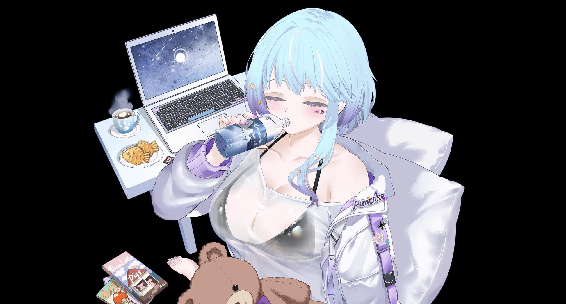 MUMU – [Full Version] | Live2D VTuber Model | Commercial Use | Ready to Use | Full Body | Outfit Toggles | Cozy Cat-Ear Loungewear