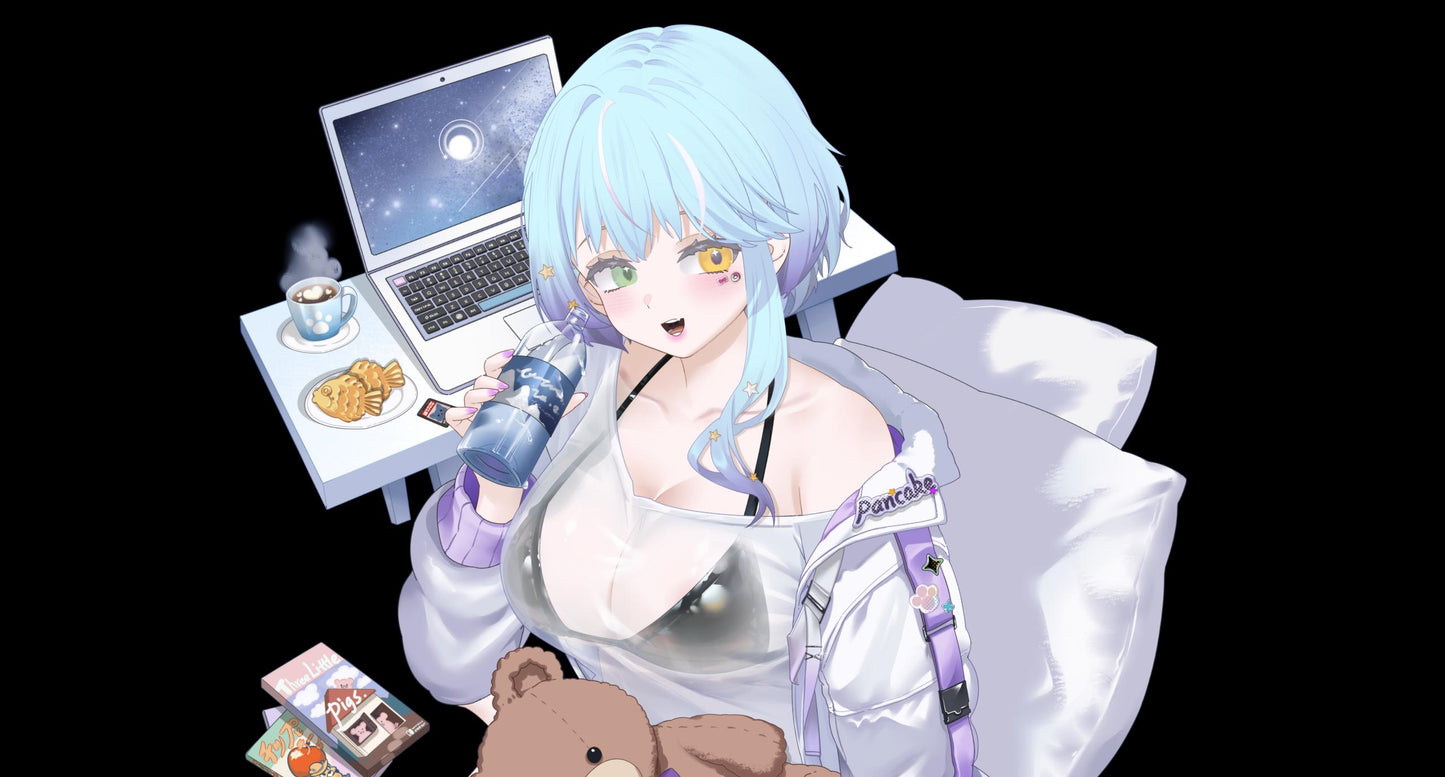 MUMU – [Full Version] | Live2D VTuber Model | Commercial Use | Ready to Use | Full Body | Outfit Toggles | Cozy Cat-Ear Loungewear