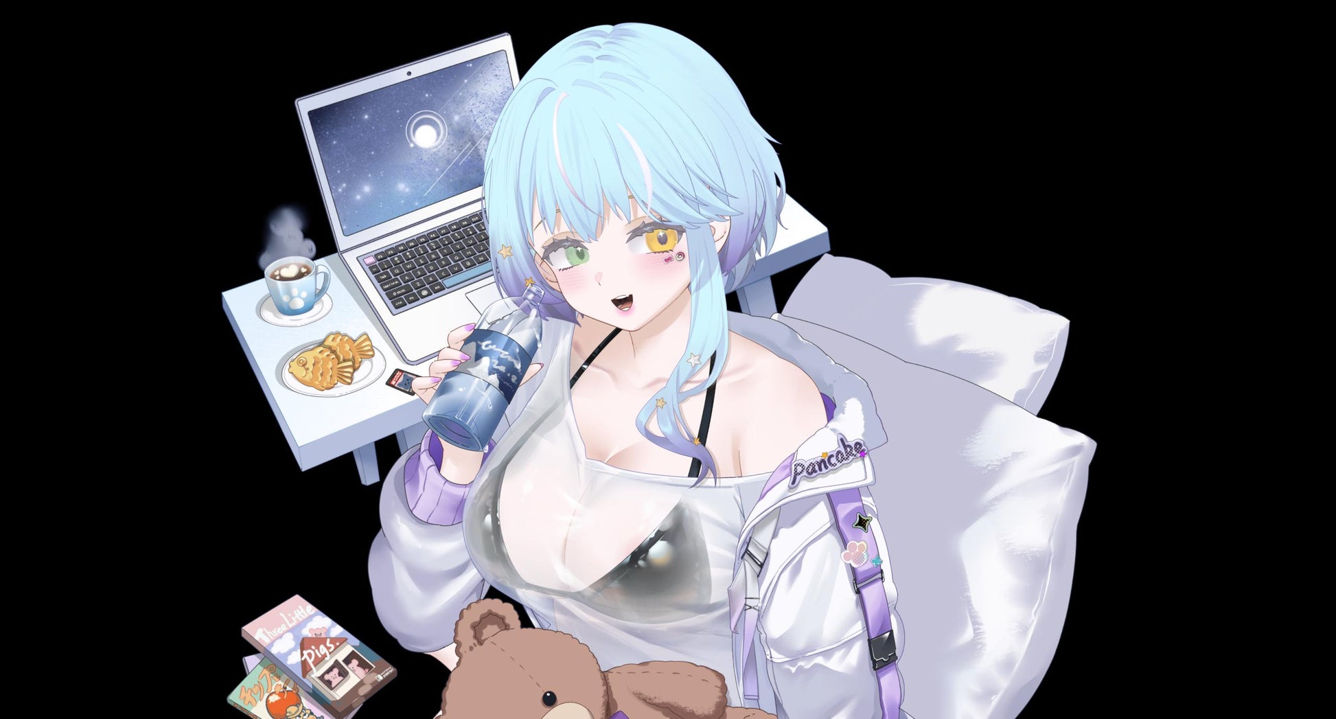 MUMU – [Full Version] | Live2D VTuber Model | Commercial Use | Ready to Use | Full Body | Outfit Toggles | Cozy Cat-Ear Loungewear