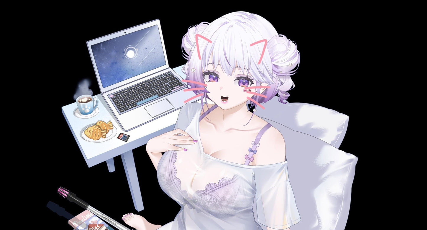 MUMU – [Full Version] | Live2D VTuber Model | Commercial Use | Ready to Use | Full Body | Outfit Toggles | Cozy Cat-Ear Loungewear