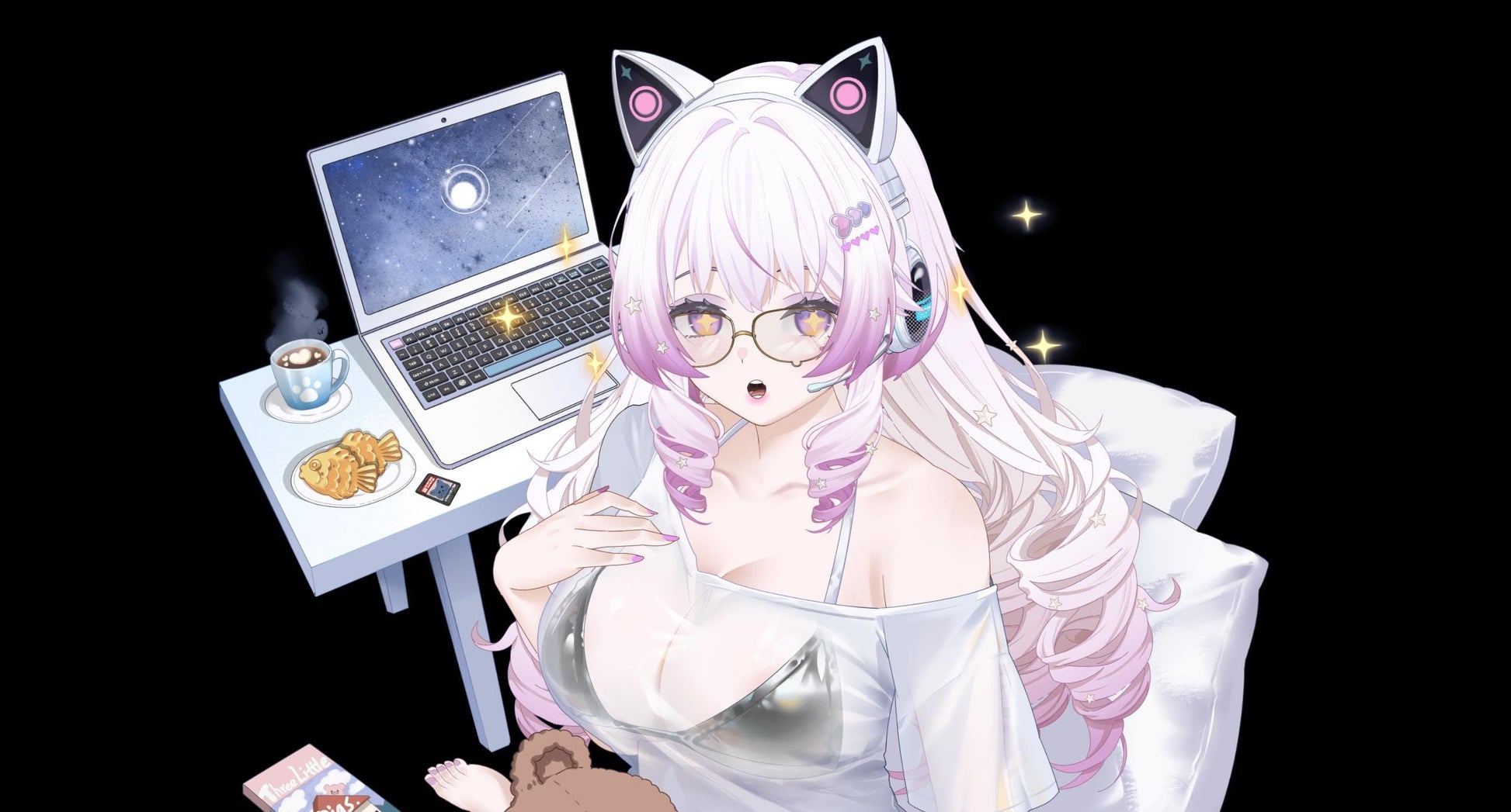 MUMU – [Full Version] | Live2D VTuber Model | Commercial Use | Ready to Use | Full Body | Outfit Toggles | Cozy Cat-Ear Loungewear