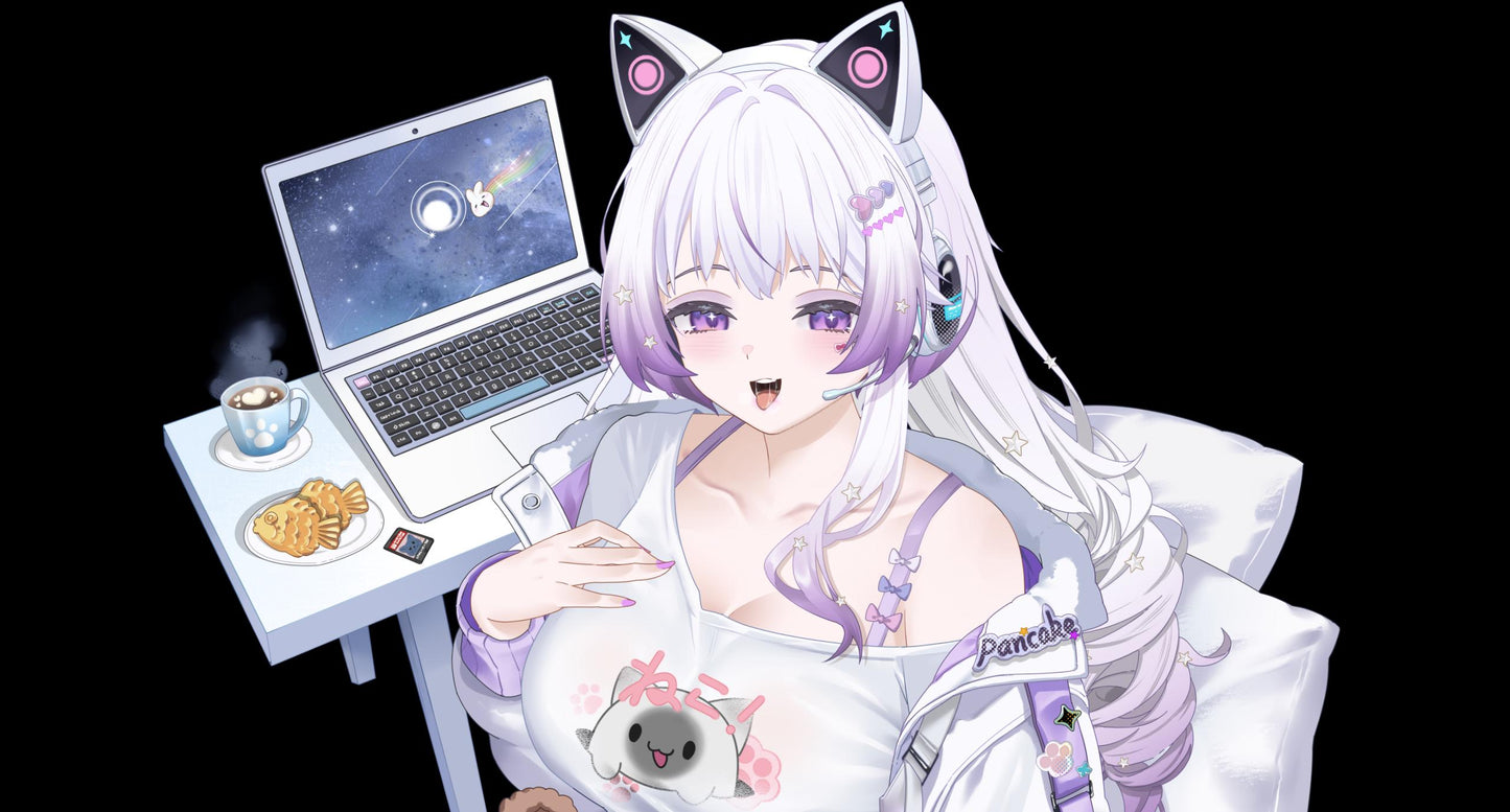 MUMU – [Full Version] | Live2D VTuber Model | Commercial Use | Ready to Use | Full Body | Outfit Toggles | Cozy Cat-Ear Loungewear