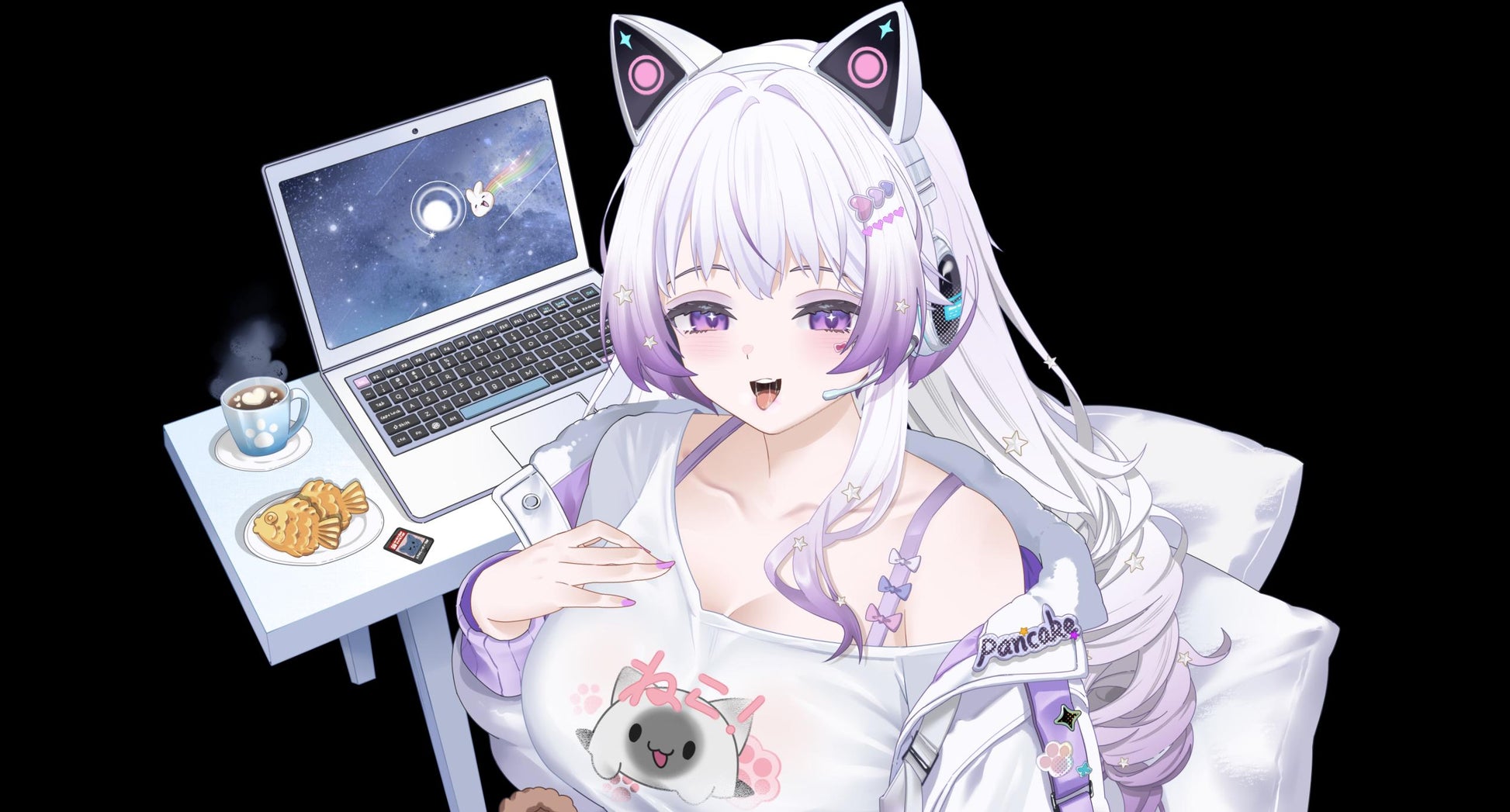 MUMU – [Full Version] | Live2D VTuber Model | Commercial Use | Ready to Use | Full Body | Outfit Toggles | Cozy Cat-Ear Loungewear
