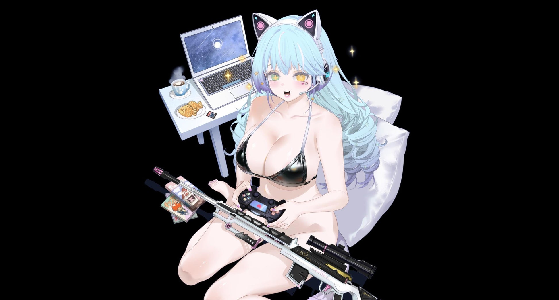 MUMU – [Full Version] | Live2D VTuber Model | Commercial Use | Ready to Use | Full Body | Outfit Toggles | Cozy Cat-Ear Loungewear