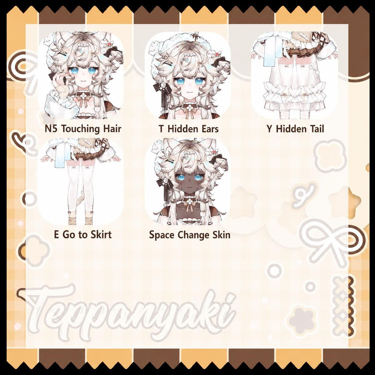 Siamese Cat Girl – Live2D VTuber Model | Commercial Use | Ready to Use | Full Body | Outfit Toggles