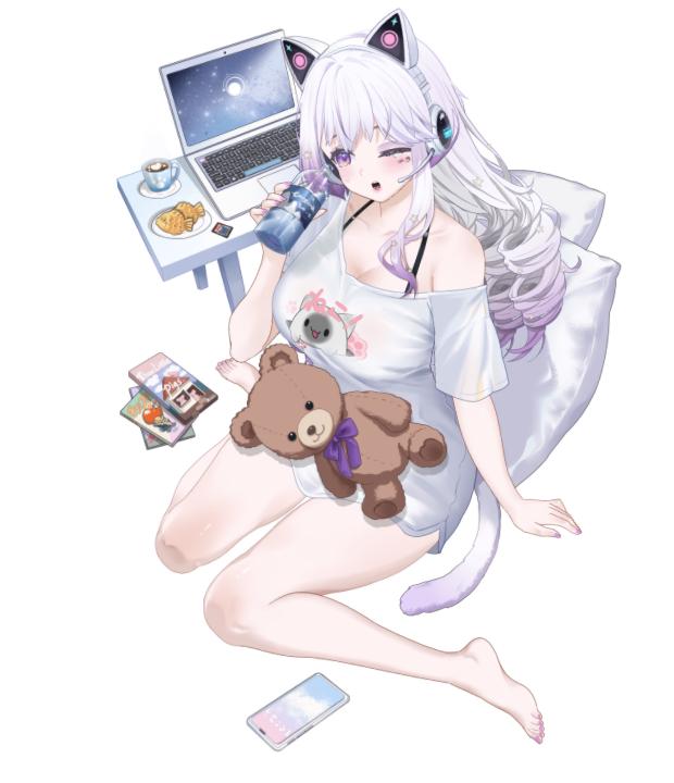 MUMU – [Basic Version] | Live2D VTuber Model | Commercial Use | Asymmetrical Model | Ready to Use | Full Body | Cozy Cat-Ear Loungewear