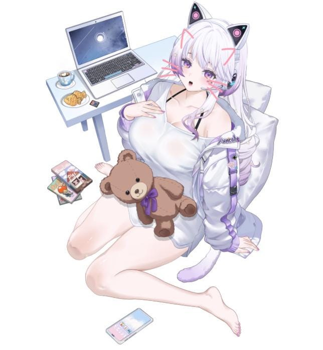 MUMU – [Basic Version] | Live2D VTuber Model | Commercial Use | Asymmetrical Model | Ready to Use | Full Body | Cozy Cat-Ear Loungewear