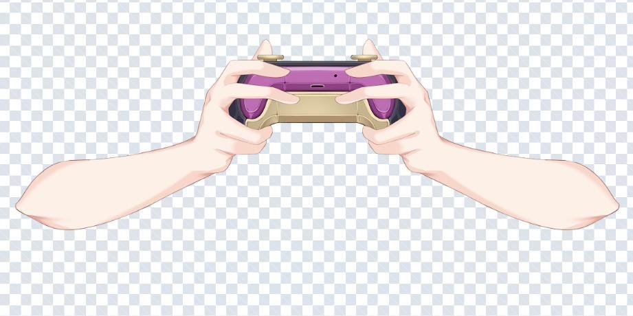 VTube Studio Controller Accessory PNG, Vtuber Gaming Hand Asset, VTS Prop, 4 Color Variations, Separated PNG Parts for Recoloring