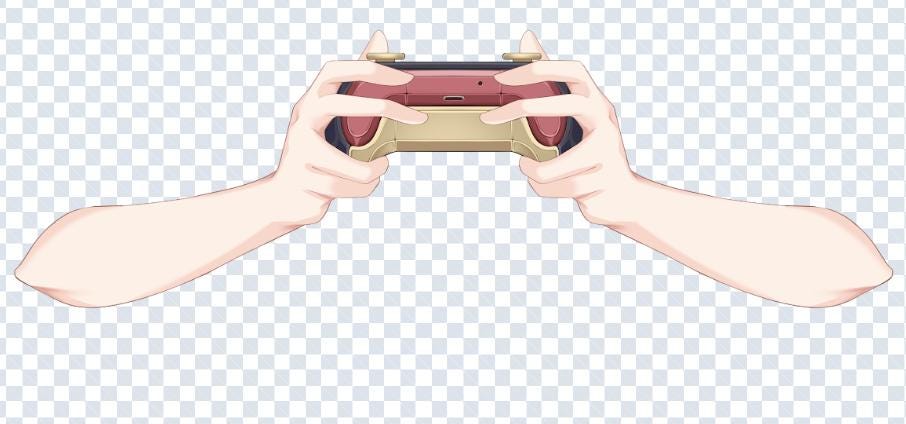 VTube Studio Controller Accessory PNG, Vtuber Gaming Hand Asset, VTS Prop, 4 Color Variations, Separated PNG Parts for Recoloring