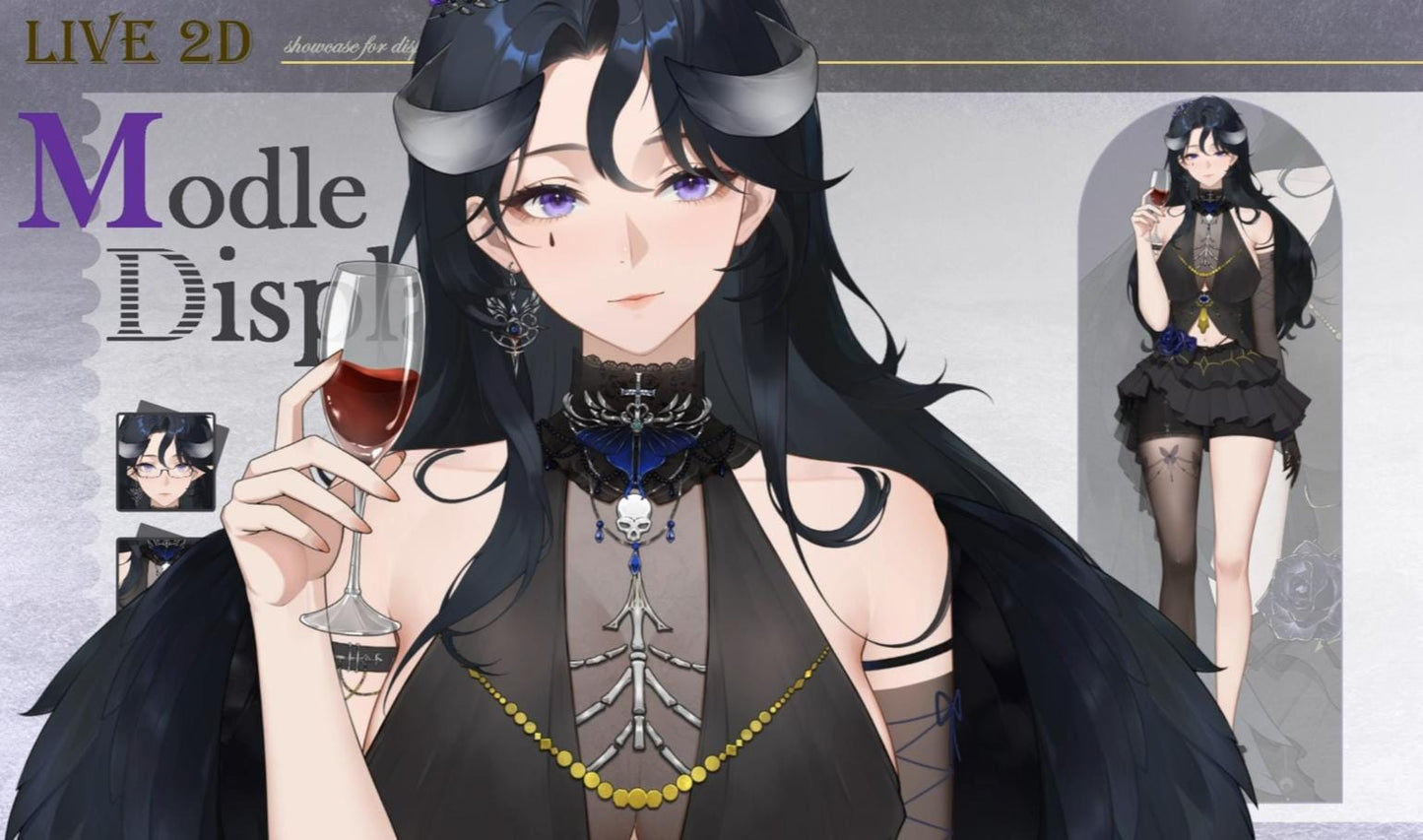 Nyra – Live2D VTuber Model | Commercial Use | Ready to Use | Full Body | Gothic Style