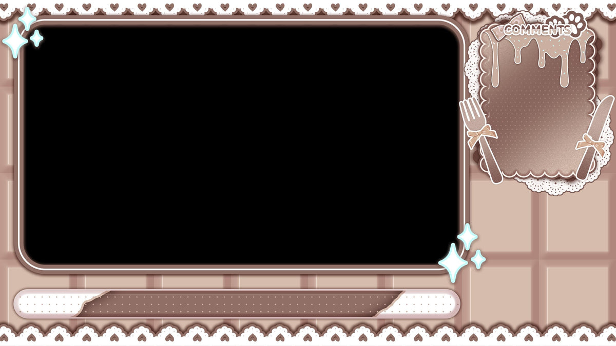 Siamese Cat Girl VTuber UI Pack – Cozy Stream Overlay Assets (PNG)