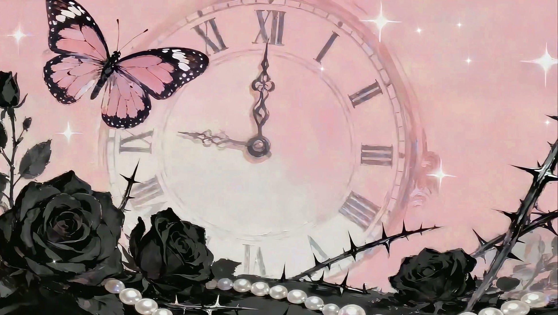 Gothic Garden of Time – Animated VTuber Background Set | 2.5K Resolution Loop Videos | Gothic / Dark / Romantic