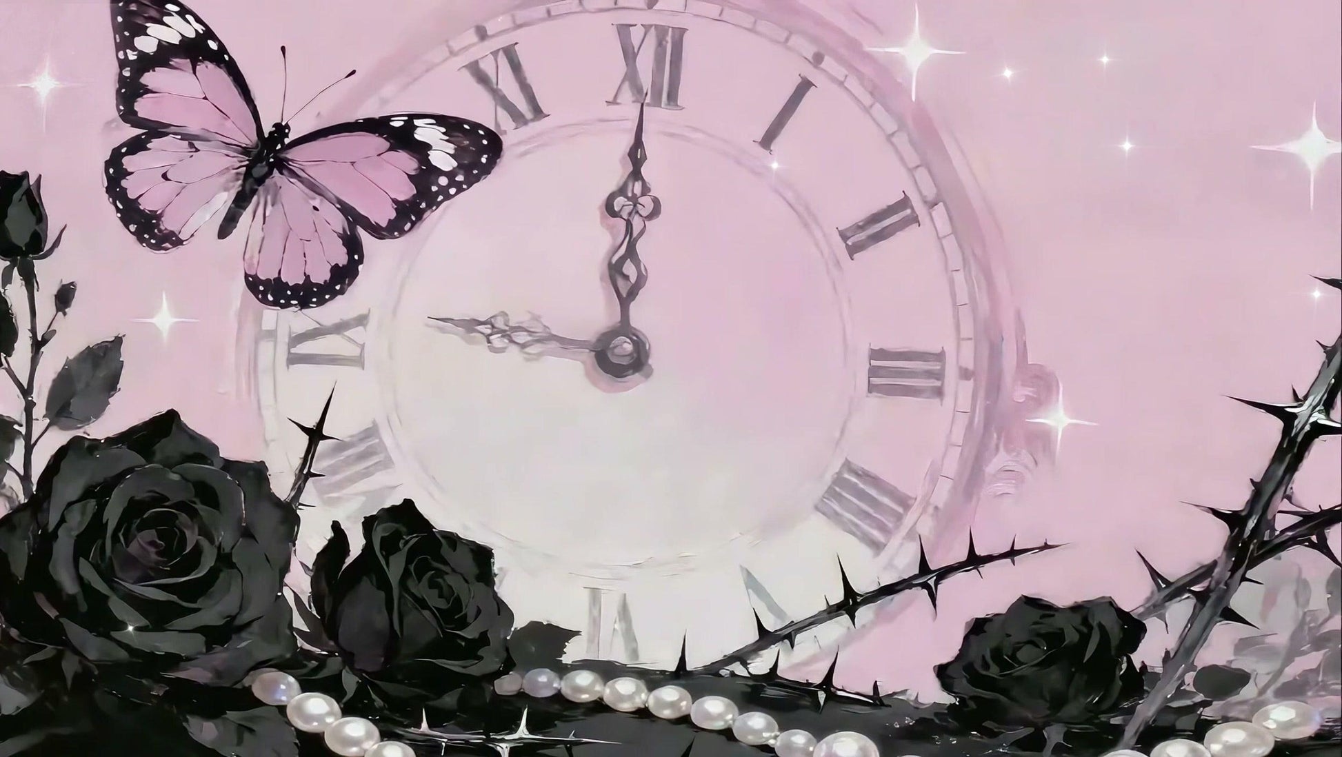 Gothic Garden of Time – Animated VTuber Background Set | 2.5K Resolution Loop Videos | Gothic / Dark / Romantic
