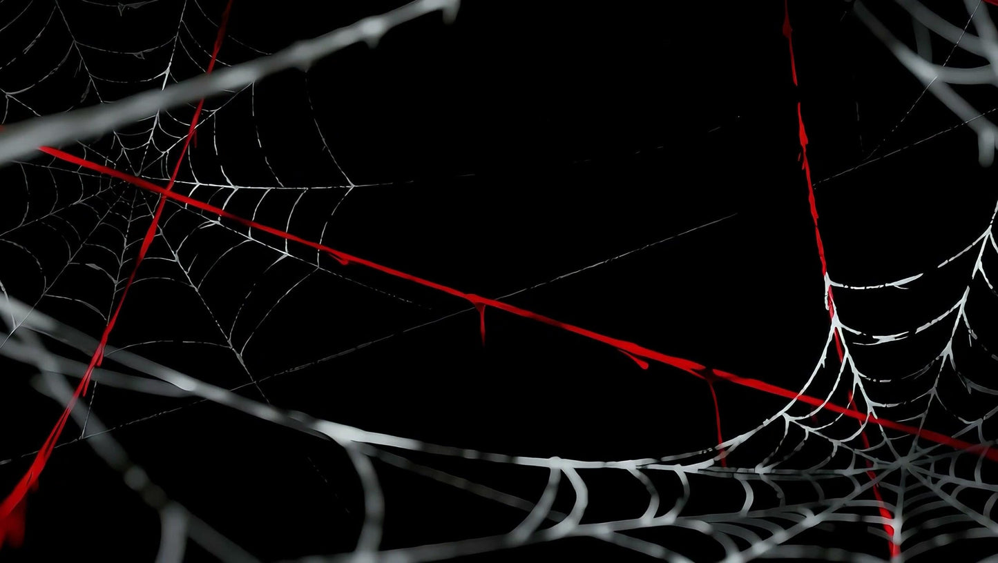 Gothic Spiderweb Heartseeker – Animated VTuber Background Set | 1440p QHD Loop Videos | Gothic / Dark / Spooky