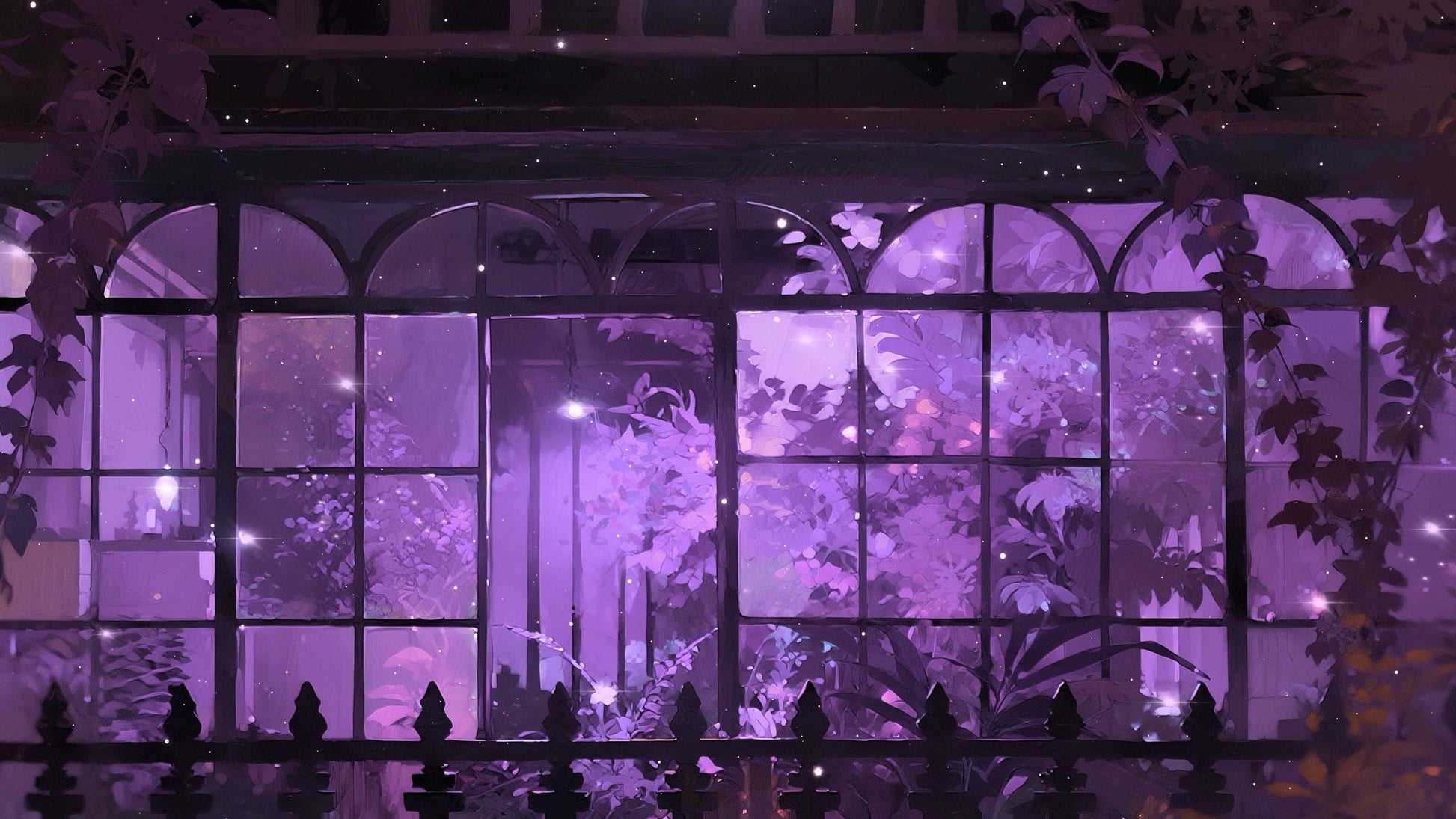 Enchanted Ivy Conservatory – Animated VTuber Background Set | 1440p QHD Loop Videos | Mystical / Cozy / Botanical