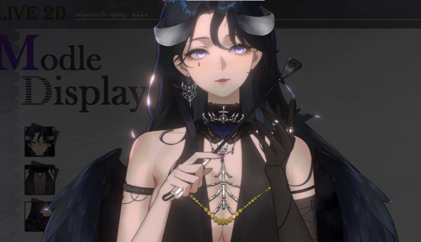 Nyra – Live2D VTuber Model | Commercial Use | Ready to Use | Full Body | Gothic Style