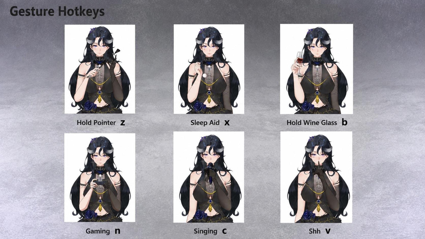 Nyra – Live2D VTuber Model | Commercial Use | Ready to Use | Full Body | Gothic Style