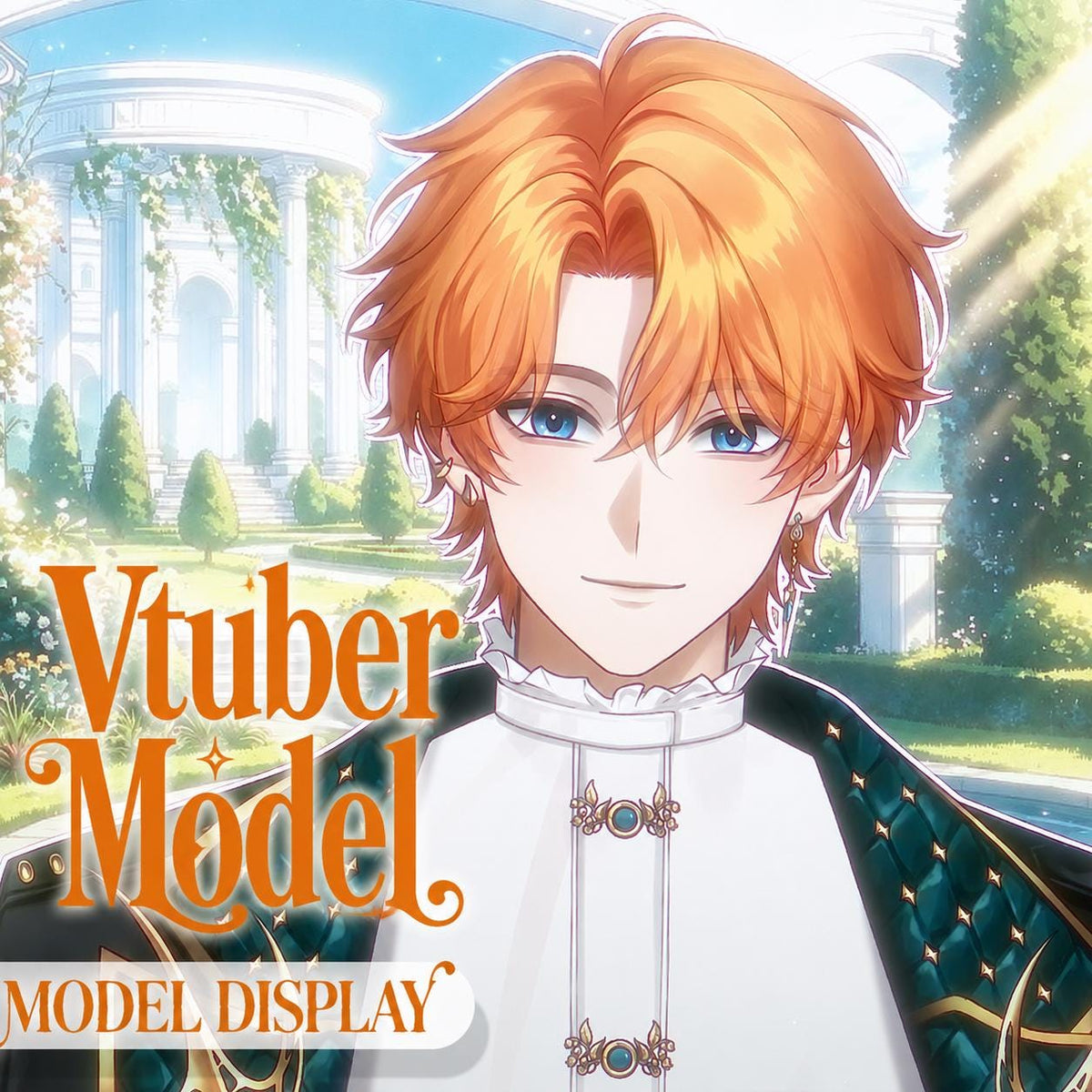 Prince – Premade Male VTuber Model | Elegant Royal Vtuber Avatar | Ready to Use | Full Body | Outfit Toggles