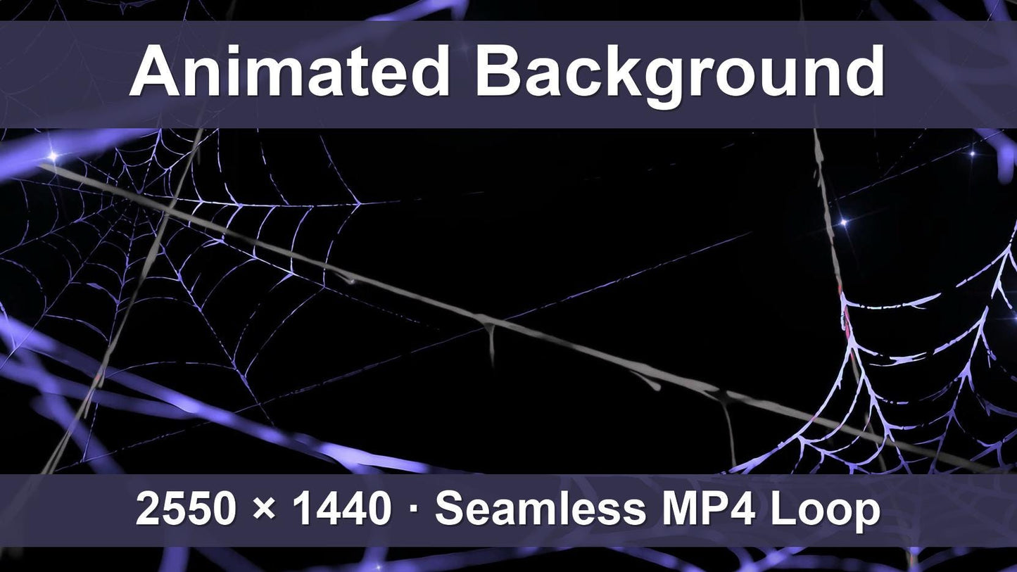 Gothic Spiderweb Heartseeker – Animated VTuber Background Set | 1440p QHD Loop Videos | Gothic / Dark / Spooky