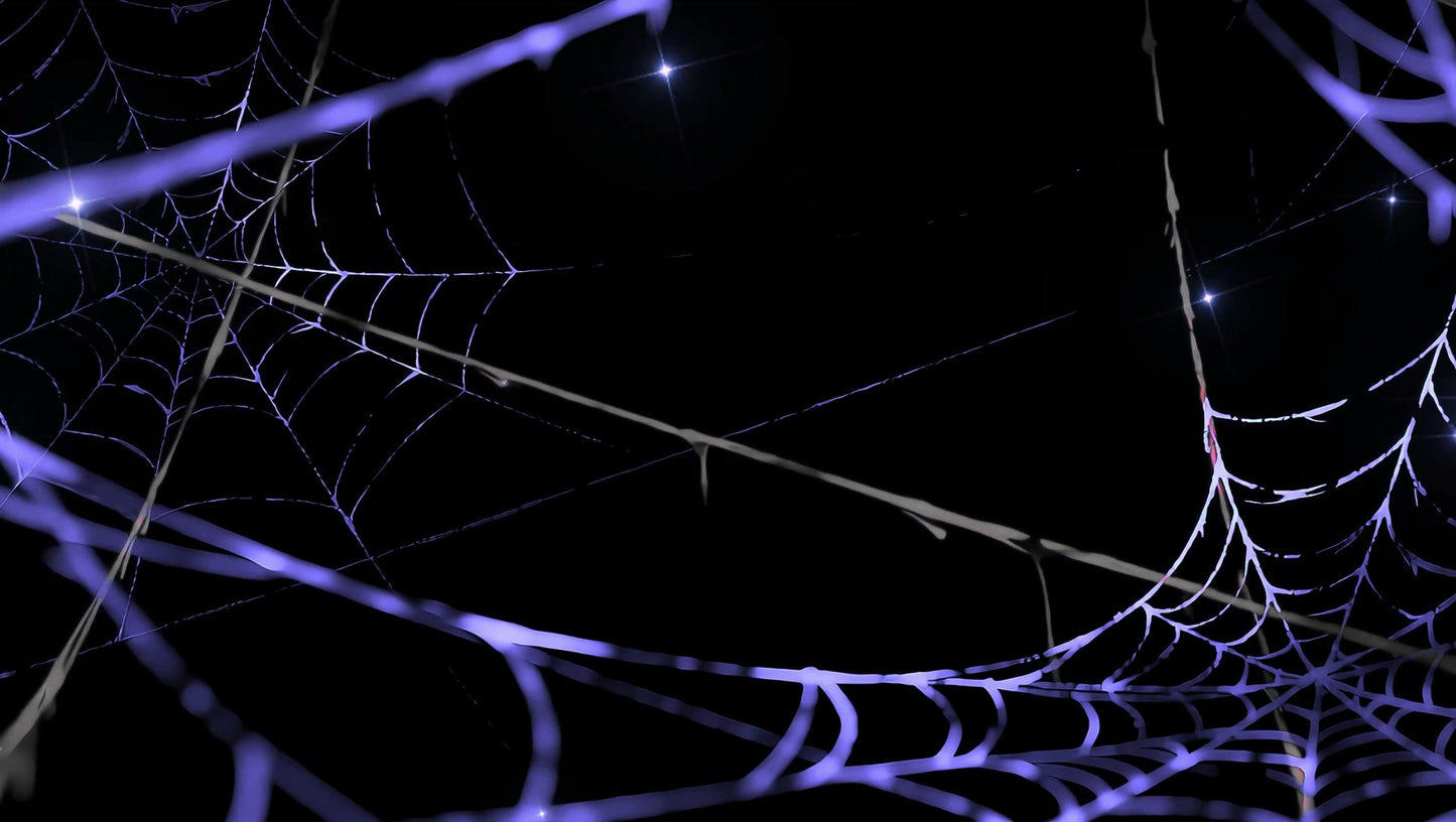 Gothic Spiderweb Heartseeker – Animated VTuber Background Set | 1440p QHD Loop Videos | Gothic / Dark / Spooky