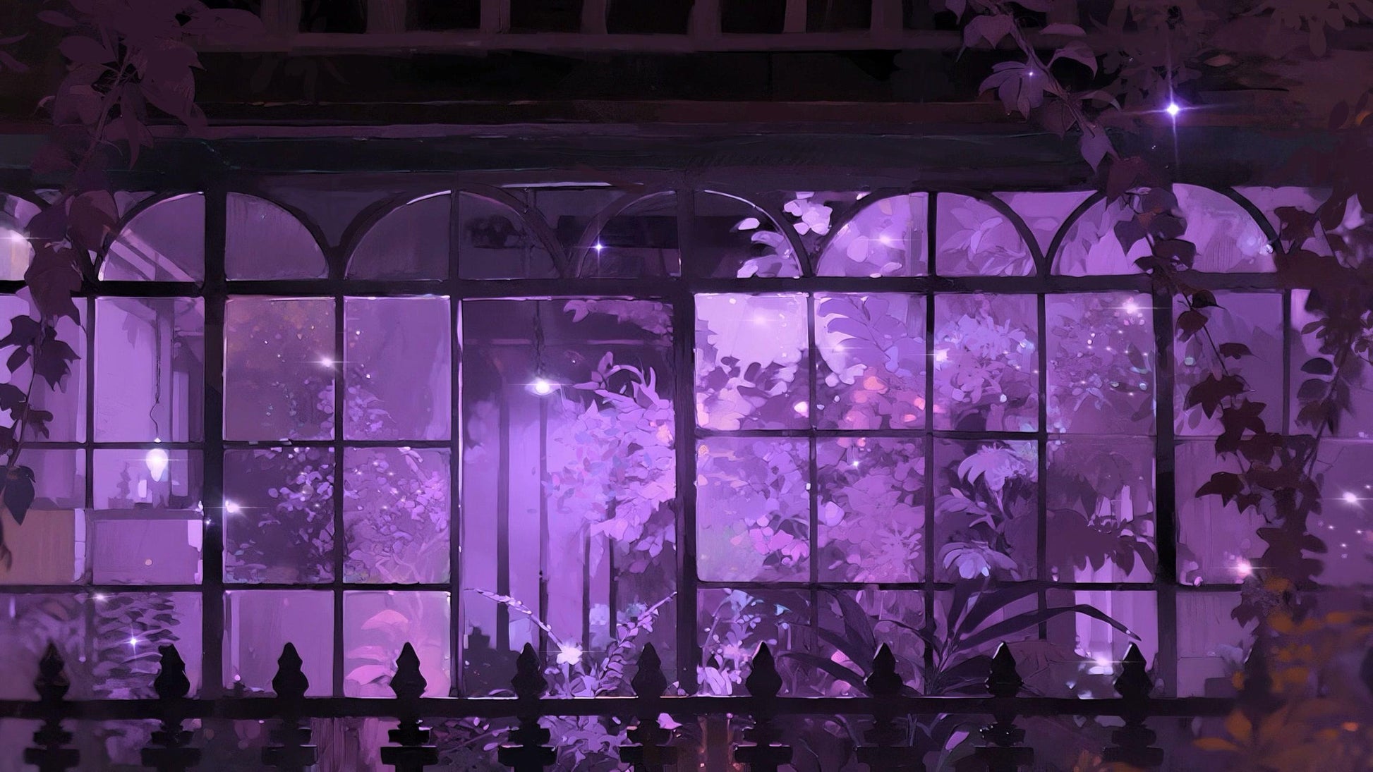Enchanted Ivy Conservatory – Animated VTuber Background Set | 1440p QHD Loop Videos | Mystical / Cozy / Botanical