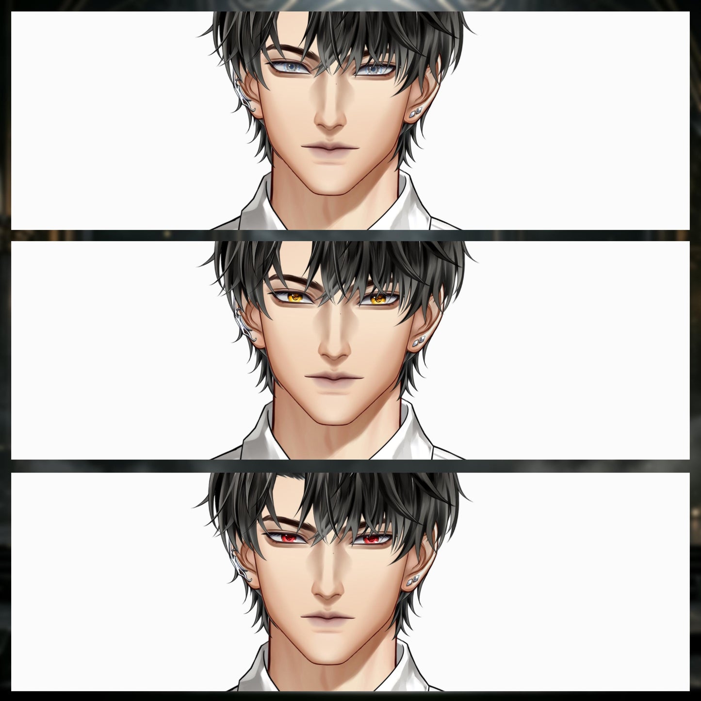 Kurogane – Premade Male VTuber Model | Dark Demon Butler VTuber Avatar | Ready to Use | Full Body | Outfit Toggles