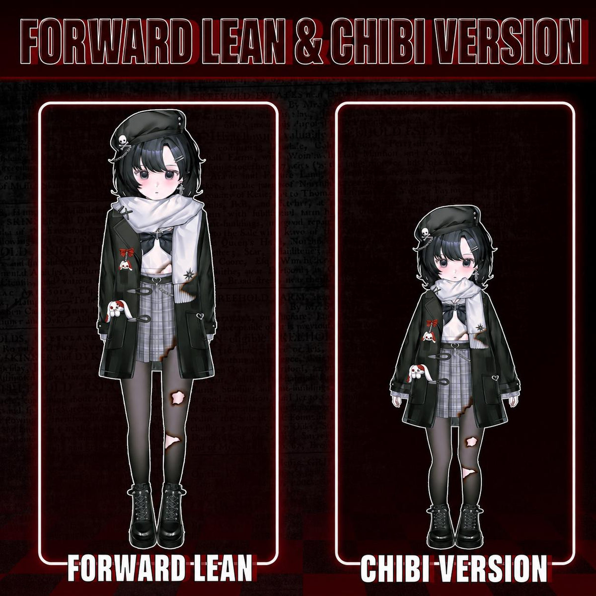 Nyxweave – Premade Female VTuber Model | Gothic VTuber Avatar | Ready to Use | Full Body | 21 Toggles