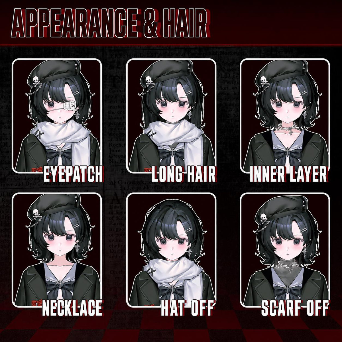 Nyxweave – Premade Female VTuber Model | Gothic VTuber Avatar | Ready to Use | Full Body | 21 Toggles