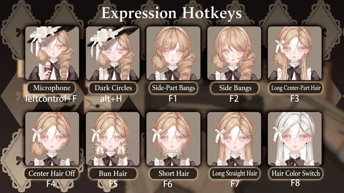 Toffee – Premade Female VTuber Model | Victorian Gothic VTuber Avatar | Ready to Use | Full Body | 22 Toggles