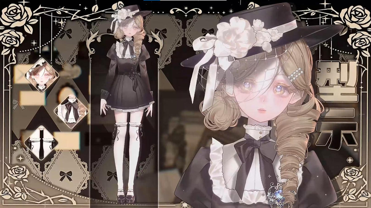 Toffee – Premade Female VTuber Model | Victorian Gothic VTuber Avatar | Ready to Use | Full Body | 22 Toggles