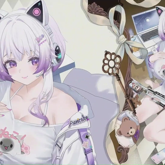 MUMU – [Basic Version] | Live2D VTuber Model | Commercial Use | Asymmetrical Model | Ready to Use | Full Body | Cozy Cat-Ear Loungewear