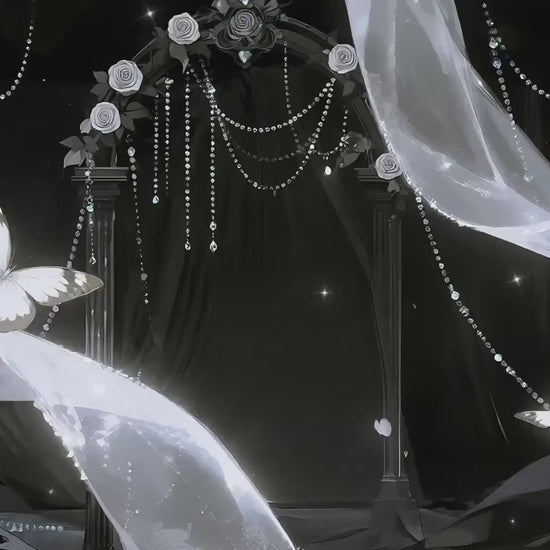 Gothic Butterfly Arch – Animated VTuber Background Set | 1440p QHD Loop Videos | Gothic / Elegant / Ethereal