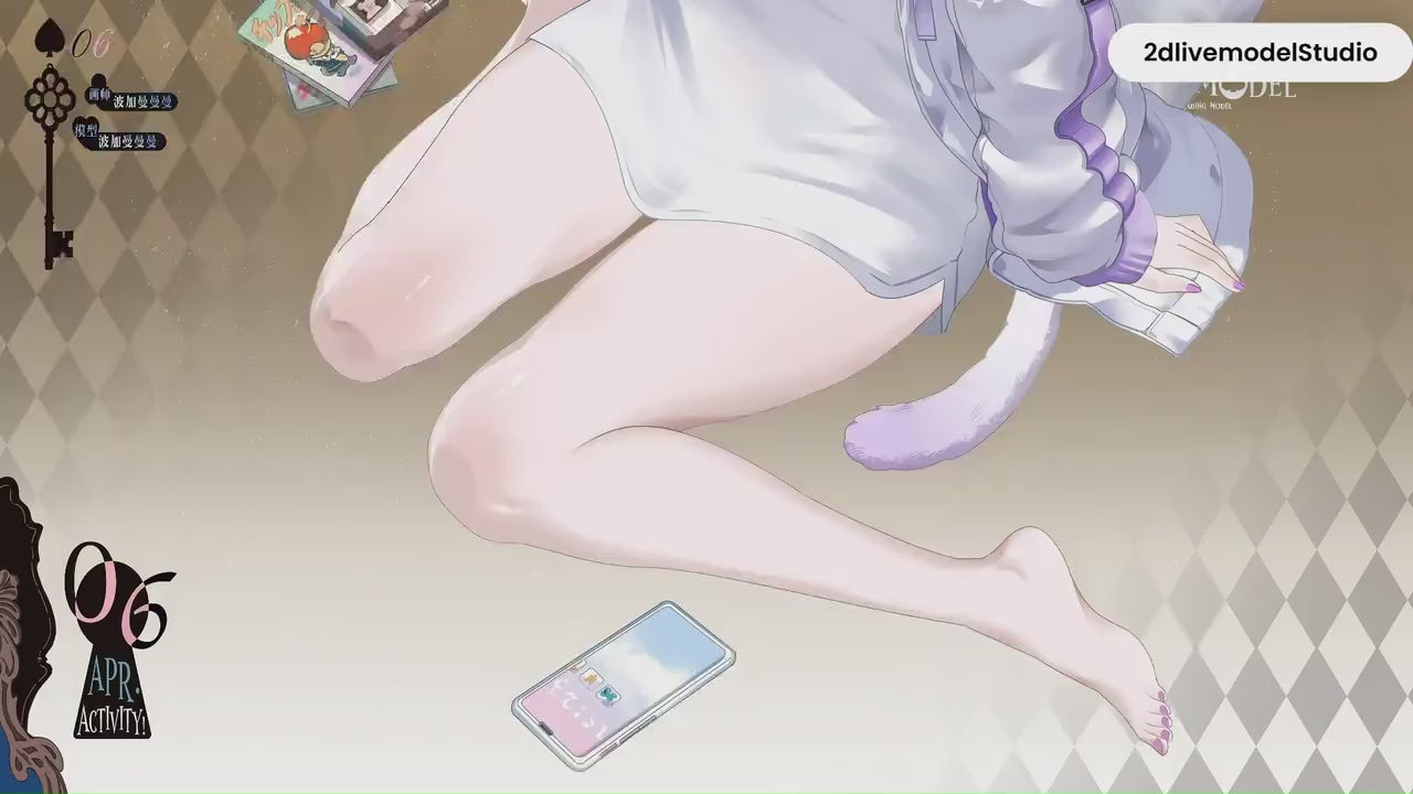 MUMU – [Full Version] | Live2D VTuber Model | Commercial Use | Ready to Use | Full Body | Outfit Toggles | Cozy Cat-Ear Loungewear