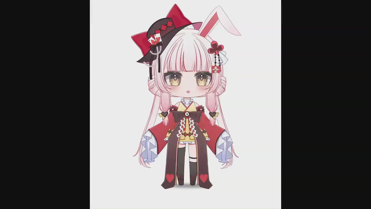 Chibi Magic Bunny VTuber Model | Rigged 2D Live2D Avatar