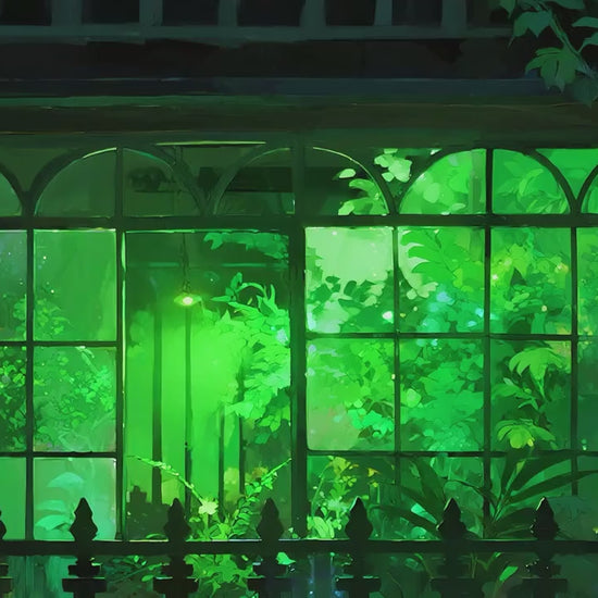 Enchanted Ivy Conservatory – Animated VTuber Background Set | 1440p QHD Loop Videos | Mystical / Cozy / Botanical
