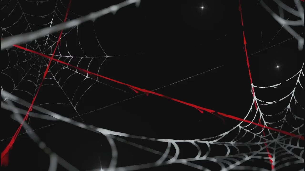 Gothic Spiderweb Heartseeker – Animated VTuber Background Set | 1440p QHD Loop Videos | Gothic / Dark / Spooky