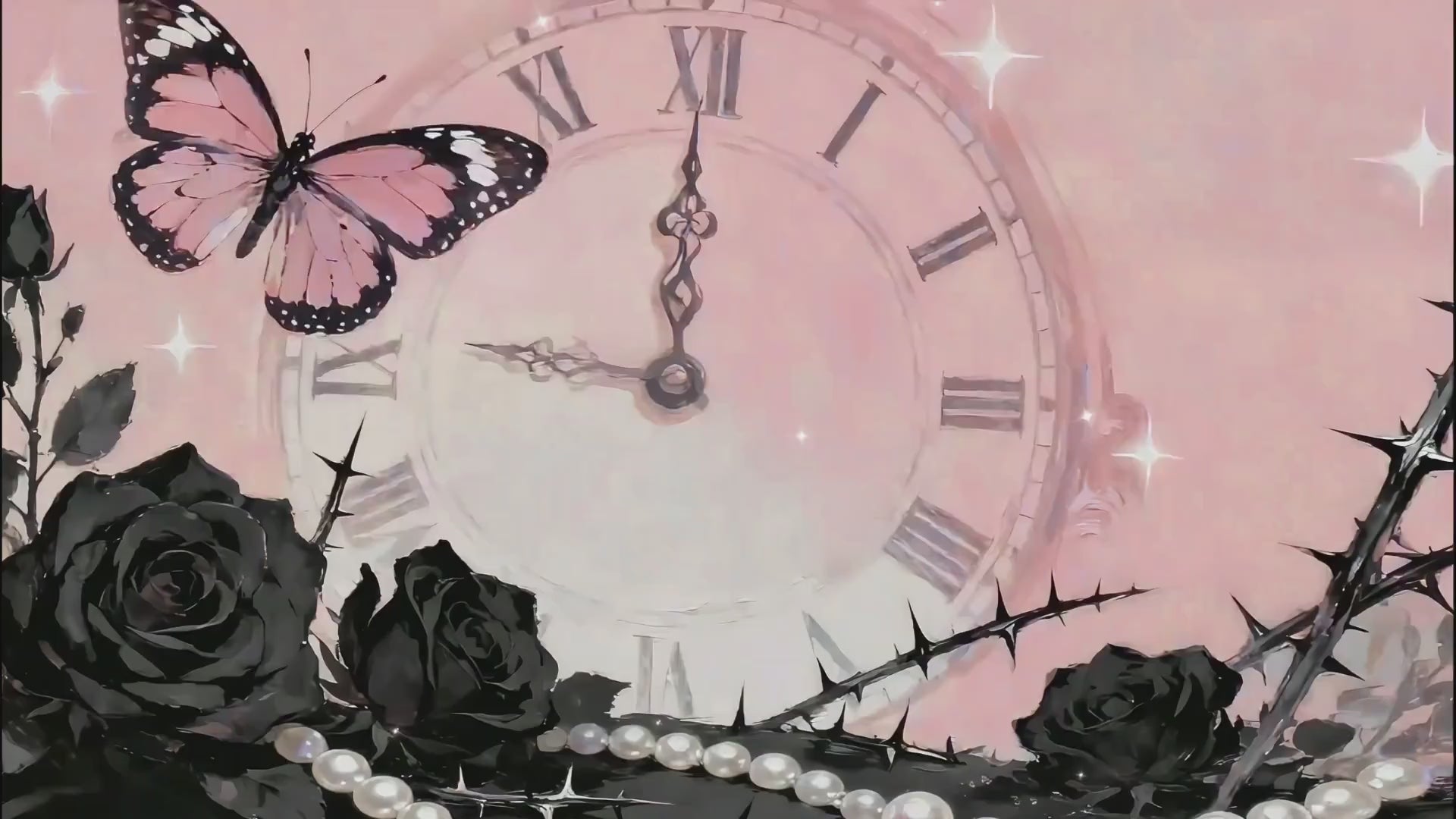 Gothic Garden of Time – Animated VTuber Background Set | 2.5K Resolution Loop Videos | Gothic / Dark / Romantic